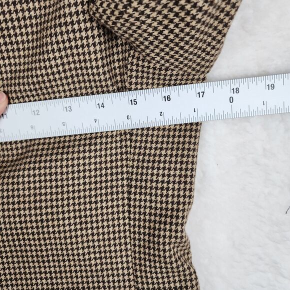 Vintage Evan Picone Womens Hounnd Tooth Blazer Brown/Tan Career Preppy SZ 8 - Picture 9 of 9